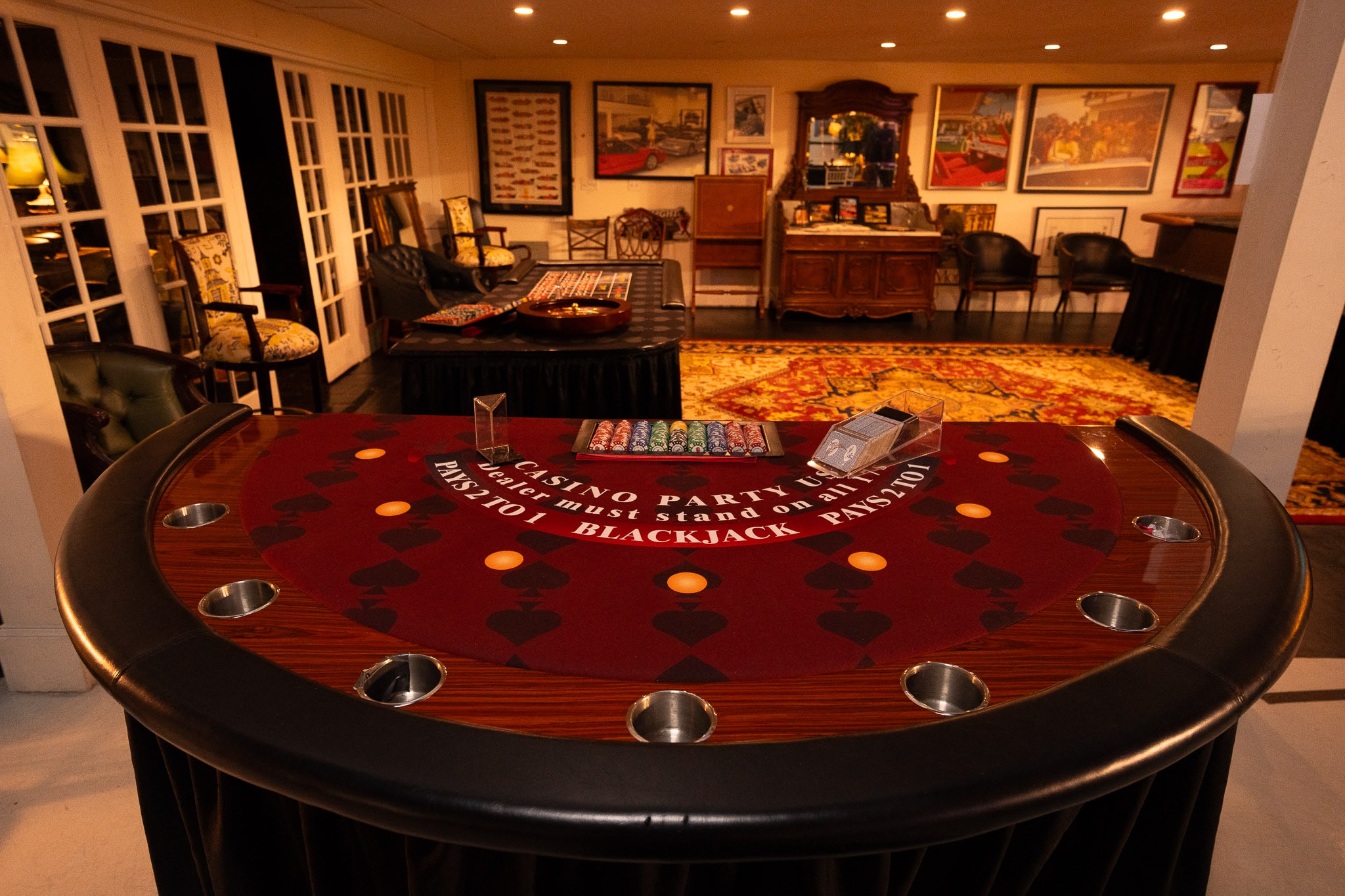Black and Red Card Table